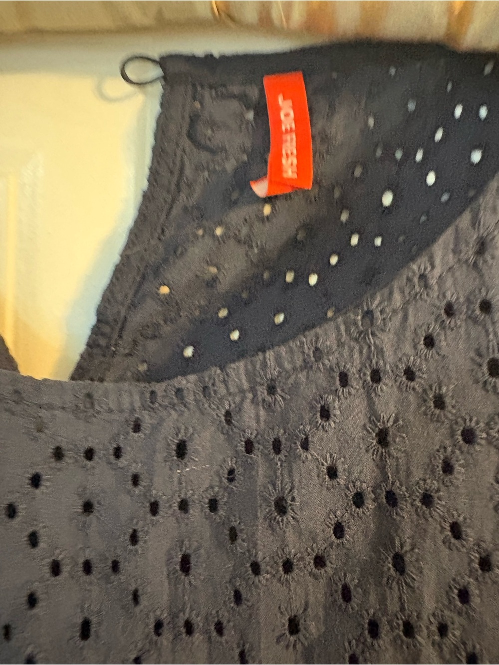 Joe Fresh Navy Eyelet Cotton Tiered Dress - Picture 2 of 2
